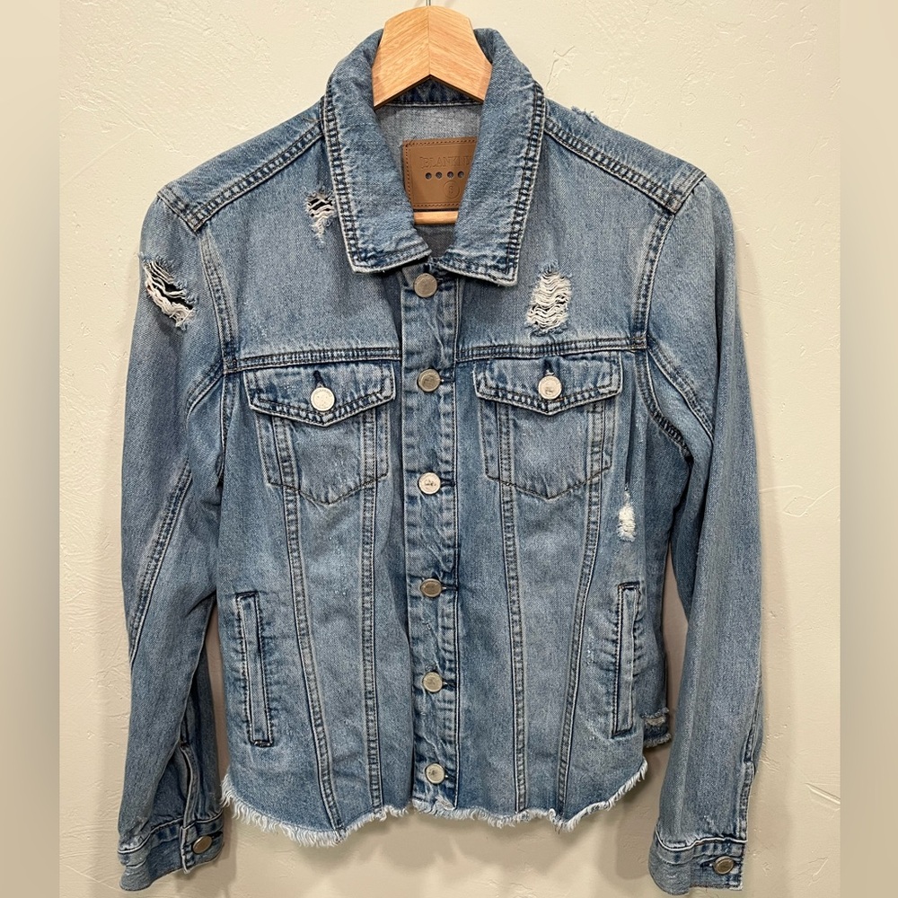 Blank NYC Light Blue Distressed Jean Jacket